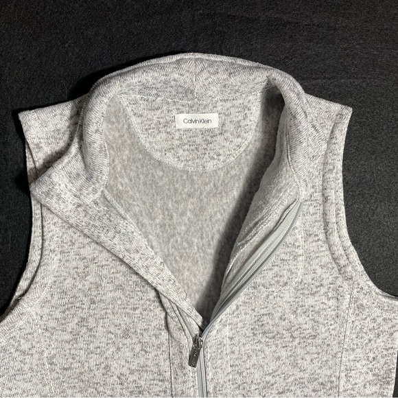 Calvin Klein Fleece Gray Zip-Up Vest 🖤 Size Medium - Picture 5 of 8